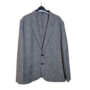 J.Crew Thompson Sport Coat Mens 46R Wool Blend Blazer AA559 Houndstooth Plaid